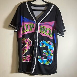 Hip Hop Jersey Mens  Button up Size x-Large loose fit Rap Music street wear New